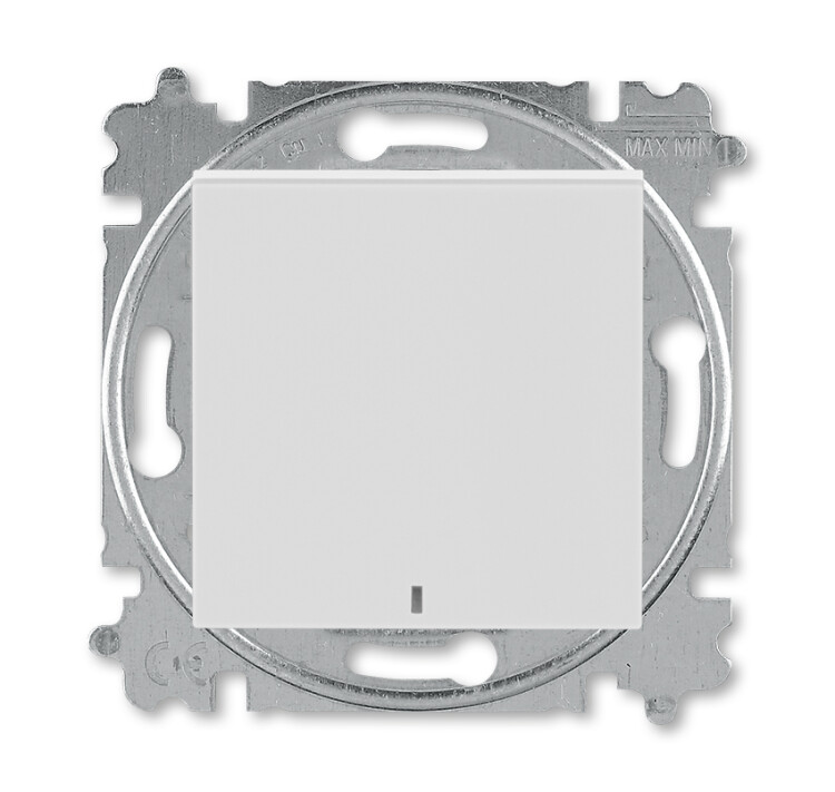 ABB Levit Серый / белый Выключатель кнопочный 1-кл. с подсветкой | 3559H-A91447 16W | 2CHH599147A6016 | ABB