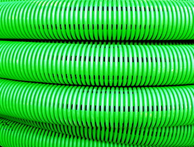 Труба гибкая двустенная дренажная д.125мм, класс SN6, перфорация 360 град, 50 м, цвет зеленый | 14091250 | DKC