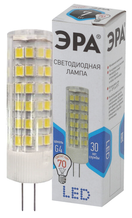 Лампа светодиодная LED 7Вт G4 220В 4000К smd JC капсульная | Б0027860 | ЭРА