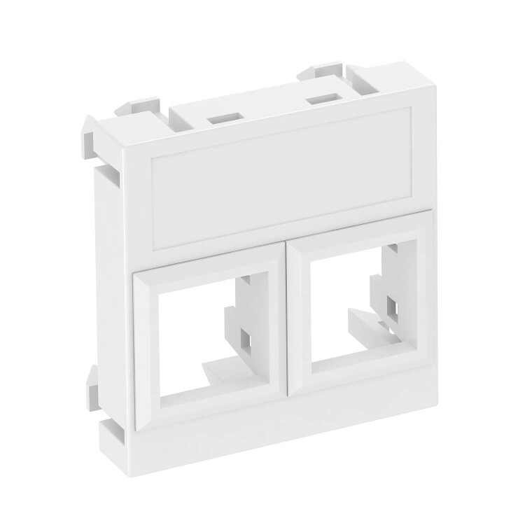 Корпус компьютерной розетки Modul45 тип LE (прямой) 45x45 мм (белый) (DTG-02LE RW1) | 6119304 | OBO Bettermann