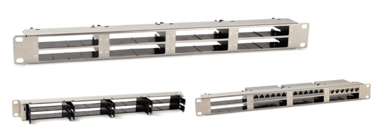 Патч-панель PPTR-19-8CU-STL 19" для претерминированных медных и оптических кассет, 8 слотов под кассеты, 1U | 235657 | Hyperline