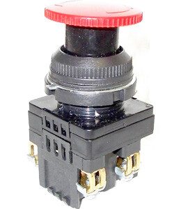 КЕ-141 У2 исп.2, красный, 1з+1р, гриб с фиксацией, IP54, 10А, 660В, выключатель кнопочный (ЭТ) | ET502409 | Электротехник