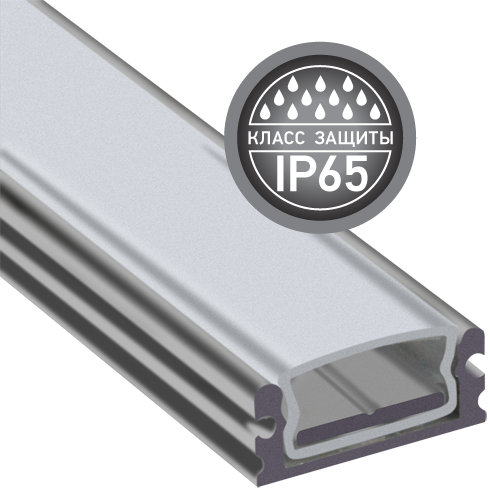 Профиль алюминиевый для светодиодной ленты PAL 1808 накладной анодированный IP65 2м с матовым рассеивателем | 1037480 | Jazzway