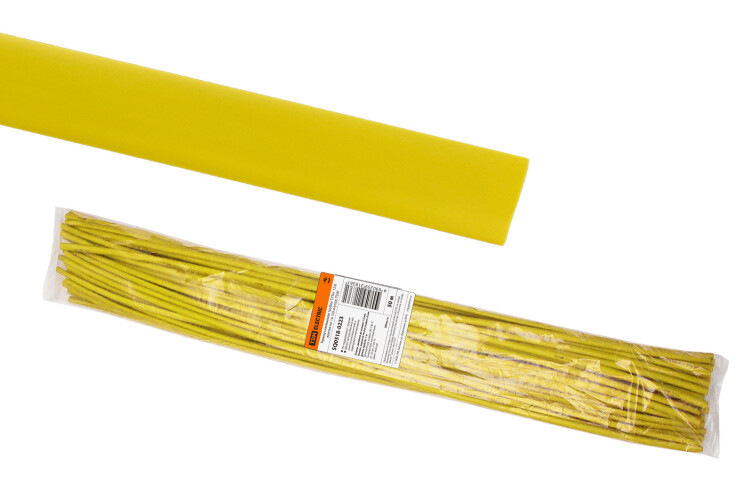 Термоусаживаемая трубка ТУТнг 12/6 желтая по 1м (50 м/упак) | SQ0518-0223 | TDM