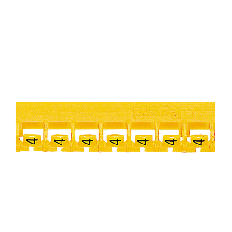 Маркер Memocab - международная кодировка цветов - ширина 2,3 мм - цифра 4 - желтый | 037806 | Legrand