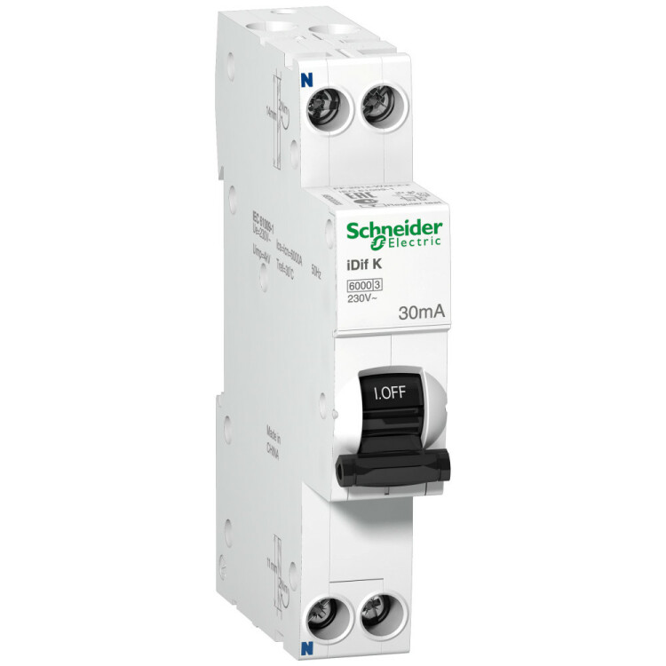 Выключатель автоматический дифференциальный iDif K 1п+N 32А C 30мА тип AC | A9D63632 | Schneider Electric