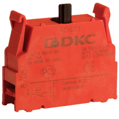 Контактный блок с клеммными зажимами под винт, нормально-открытый | ACVL02 | DKC