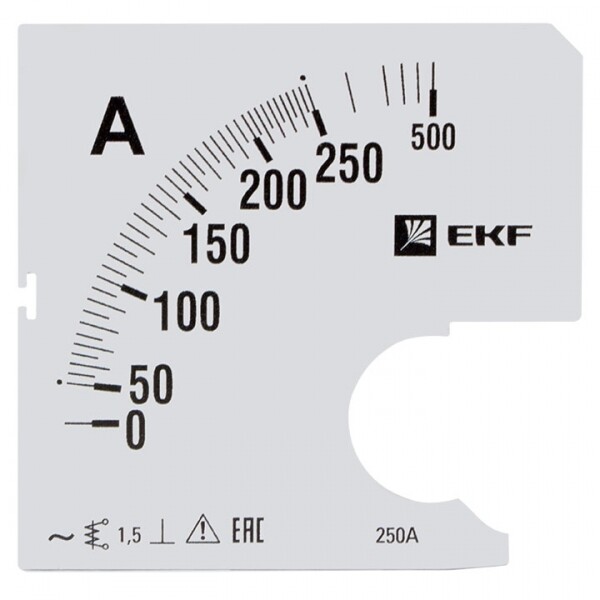 Шкала сменная для A961 250/5А-1,5 EKF PROxima | s-a961-250 | EKF