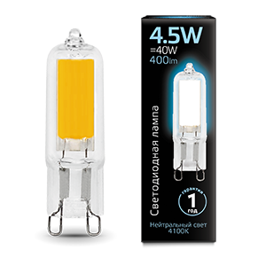 Лампа светодиодная LED 4,5Вт G9 AC220-240В 4100К| 107809204 | Gauss
