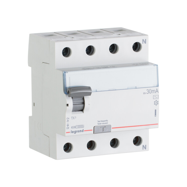 Выключатель дифференциальный (УЗО) TX3 4п 40А 30мА тип AC | 403009 | Legrand