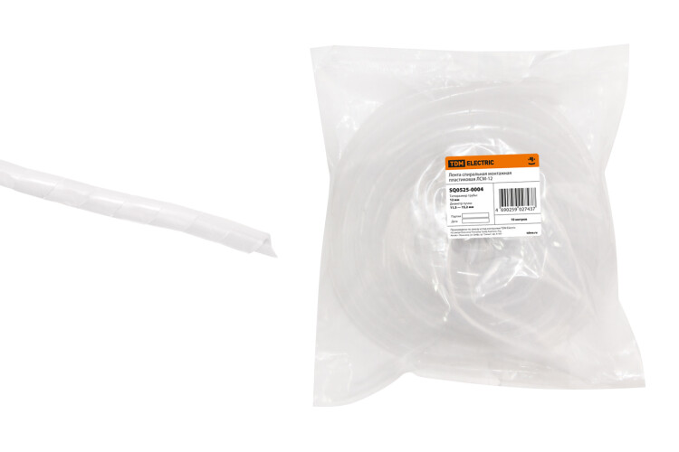Лента спиральная монтажная пластиковая ЛСМ-12 (10 м/упак) | SQ0525-0004 | TDM