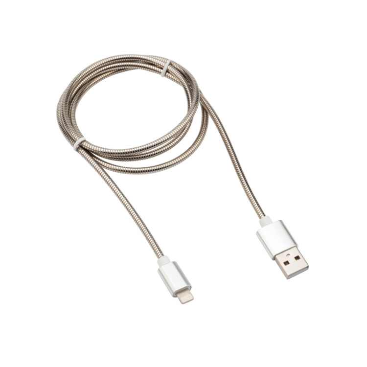 Кабель REXANT USB-Lightning 2 A, 1 м, матовая сталь |18-7057 | REXANT