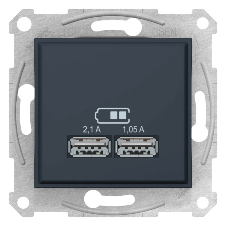 SEDNA USB РОЗЕТКА, 2,1А (2x1,05А), ГРАФИТ |SDN2710270| Schneider Electric