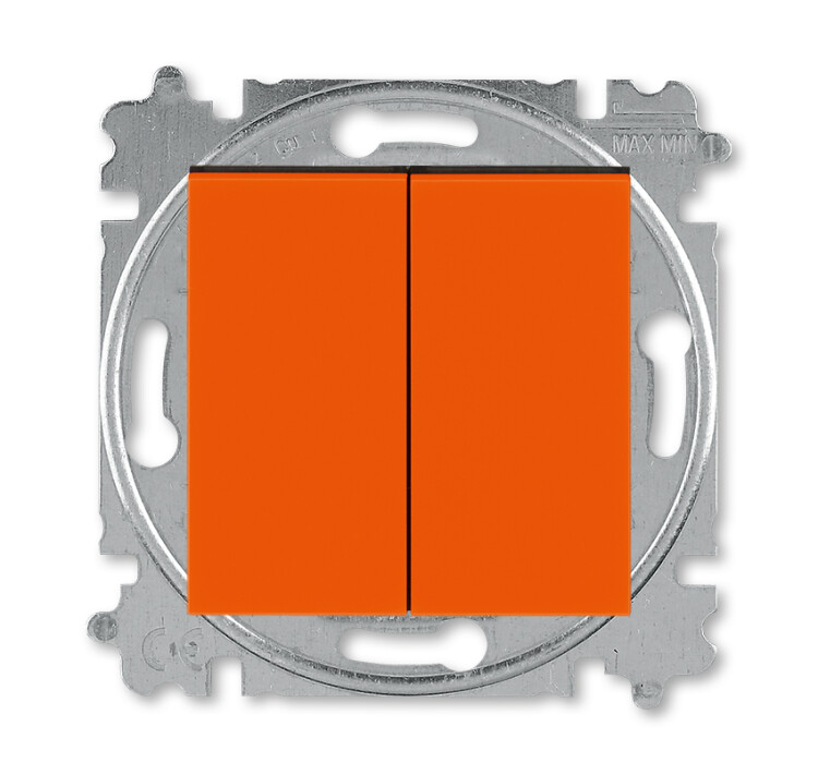 ABB Levit Оранжевый / дымчатый чёрный Выключатель 2-кл. | 3559H-A05445 66W | 2CHH590545A6066 | ABB