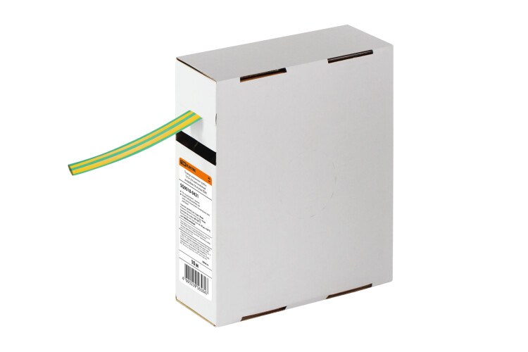 Термоусаживаемая трубка ТУТнг 8/4 желто-зеленая в коробке (10 м/упак) | SQ0518-0421 | TDM