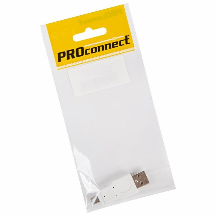Переходник USB (штекер USB-A - штекер mini USB 5pin), (1шт.) (пакет) PROconnect | 18-1174-9 | PROconnect