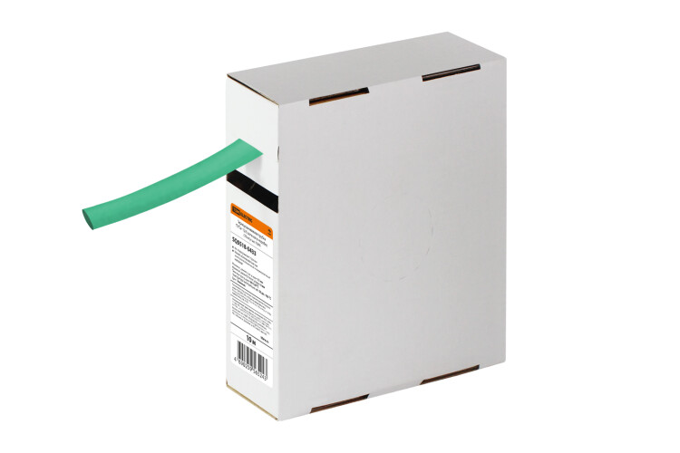 Термоусаживаемая трубка ТУТнг 12/6 зеленая в коробке (10 м/упак) | SQ0518-0433 | TDM
