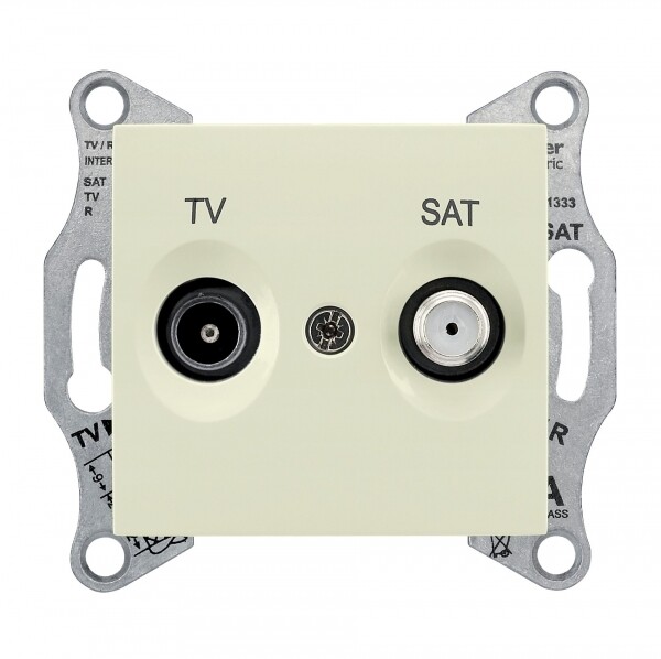 Sedna Бежевый Розетка TV/SAT проходная 4dB | SDN3401947 | Schneider Electric