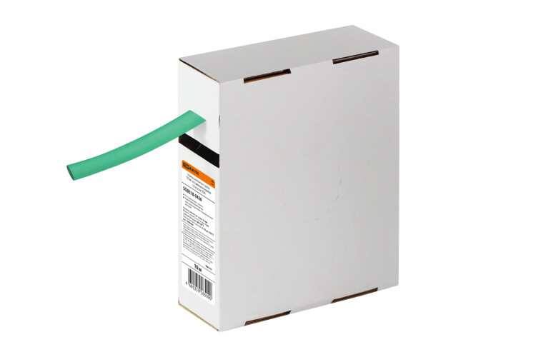 Термоусаживаемая трубка ТУТнг 10/5 зеленая в коробке (10 м/упак) | SQ0518-0426 | TDM