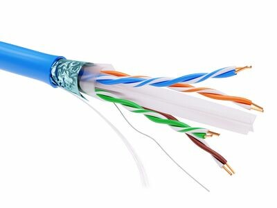 Информационный кабель экранированый F/UTP 4х2 CAT6, PVC, синий | RN6FUPV3BL | DKC