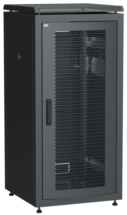 Шкаф сетевой 19" LINEA N 28U 600х600 мм перфорированная передняя дверь черный | LN05-28U66-P | ITK