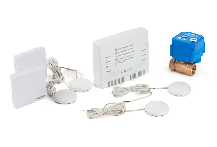 AquaBast Коттедж 3/4”-RF Комплект защиты от протечки 1кран датчики: 2радио 2провод | 139 | Бастион