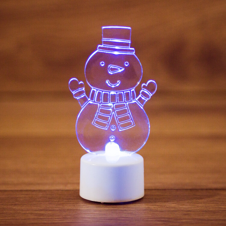 Фигура светодиодная на подставке "Снеговик с шарфом 2D", RGB | 501-053 | NEON-NIGHT