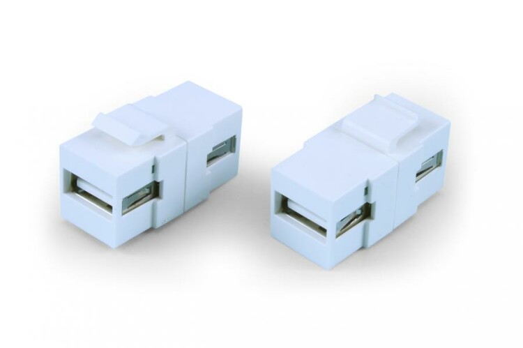 KJ1-USB-A2-SCRW-WH Вставка формата Keystone Jack USB 2.0 (Type A) под винт, ROHS, белая | 251290 | Hyperline