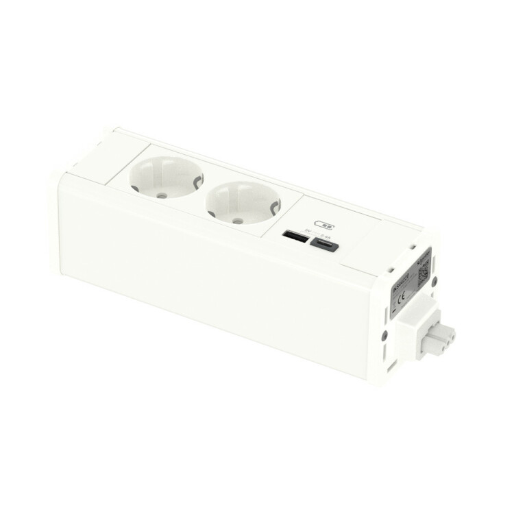 Unica System+ Блок 2хРозетка (2К+З) и 2хUSB A/C БЕЛЫЙ | INS44220 | Schneider Electric