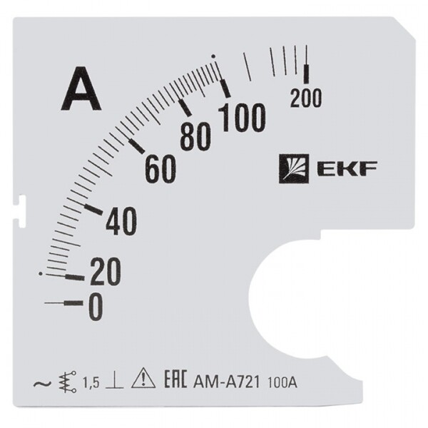Шкала сменная для A721 100/5А-1,5 EKF PROxima | s-a721-100 | EKF