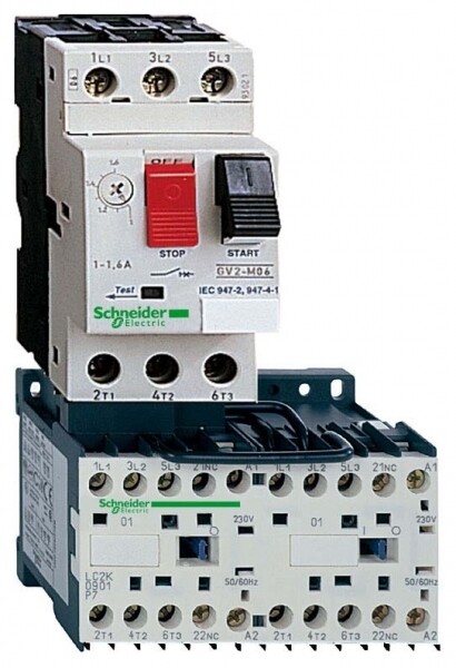 ПУСКАТЕЛЬ РЕВЕРСИВН.1,6A-2,5A,24V DC | GV2ME07K2BW3 | Schneider Electric