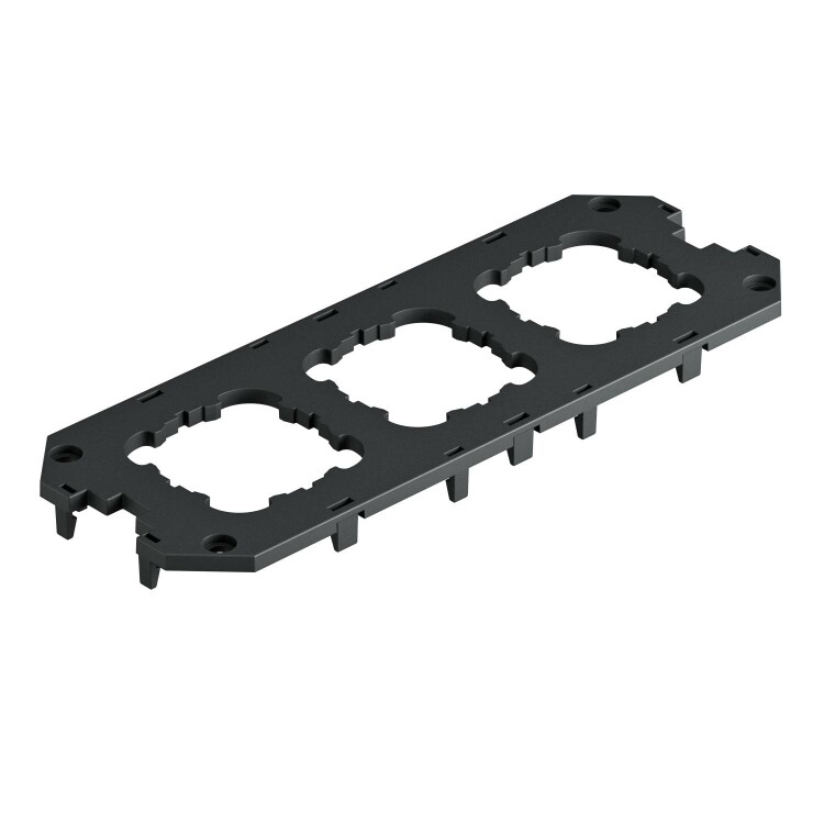 Накладка монтажной коробки UT4 для 3 стандартных устройств EKR 50 мм 208x76 мм (полиамид,черный) (UT4 D3) | 7408789 | OBO Bettermann