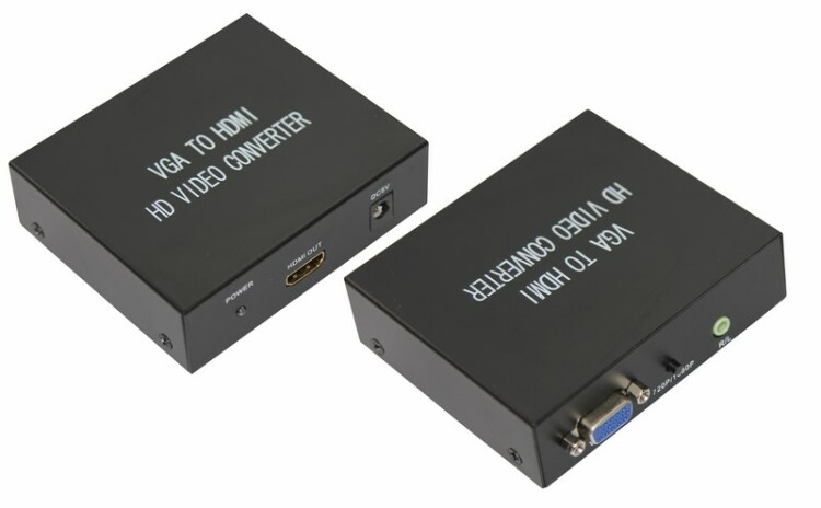 Конвертер VGA + Стерео 3,5 мм на HDMI, металл | 17-6907 | REXANT