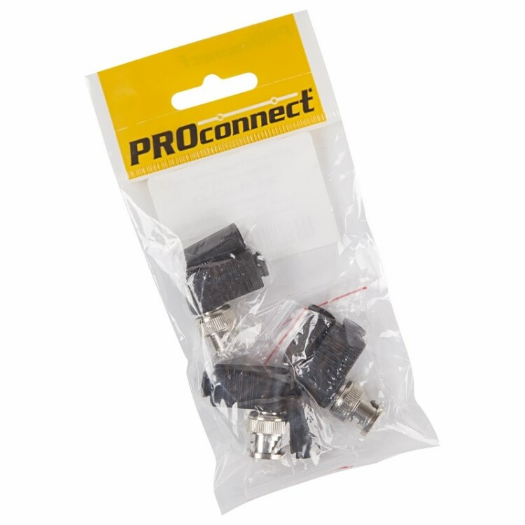 Разъем высокочастотный на кабель, штекер BNC под винт с колпачком, угловой, (3шт.) (пакет) PROconnect | 05-3072-4-9 | PROconnect