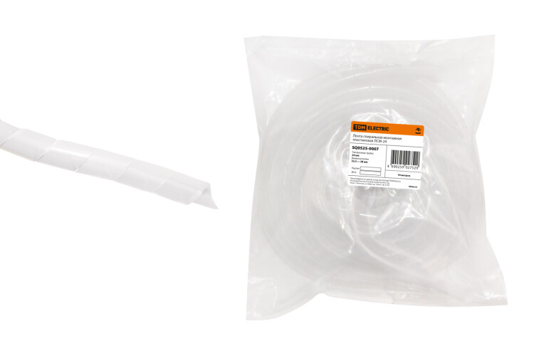 Лента спиральная монтажная пластиковая ЛСМ-24 (10 м/упак) | SQ0525-0007 | TDM