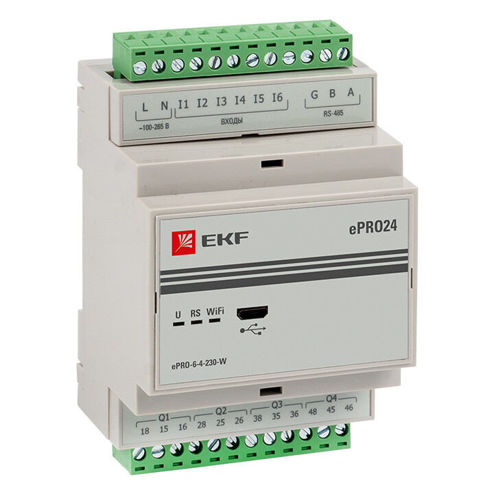 Модуль базовый ePRO удаленного управления 6вх4вых 230В WiFi PROxima | ePRO-6-4-230-W | EKF