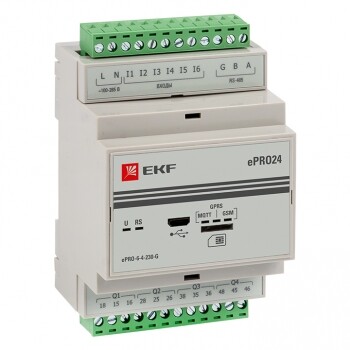 Модуль базовый ePRO удаленного управления 6вх4вых 230В GSM PROxima | ePRO-6-4-230-G | EKF