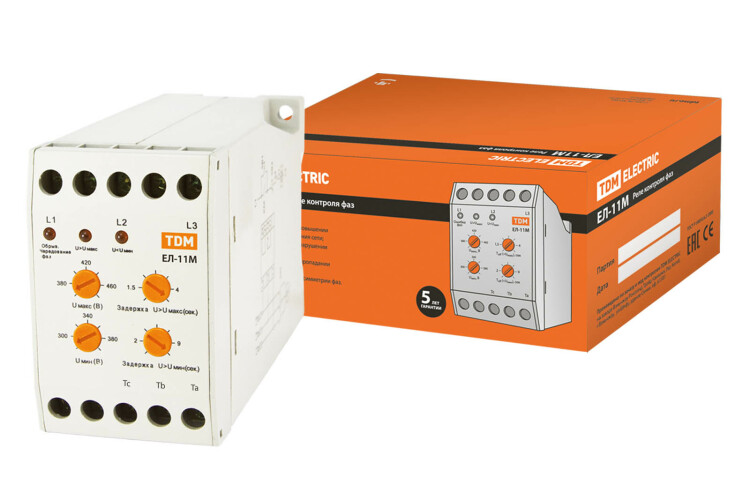 Реле контроля фаз ЕЛ-11М-3х380В (1п-контакт) | SQ1504-0005 | TDM