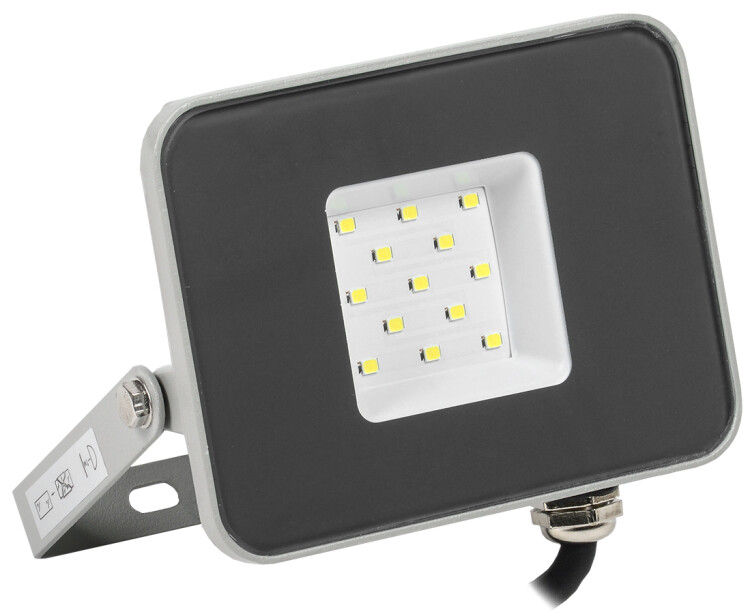 Прожектор светодиодный СДО 07-10 10Вт 6500 IP65 серый | LPDO701-10-K03 | IEK