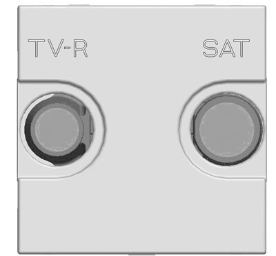 ABB Zenit Серебряный Накладка для TV-R/SAT розетки, (2 мод) | N2250.1 PL | 2CLA225010N1301 | ABB